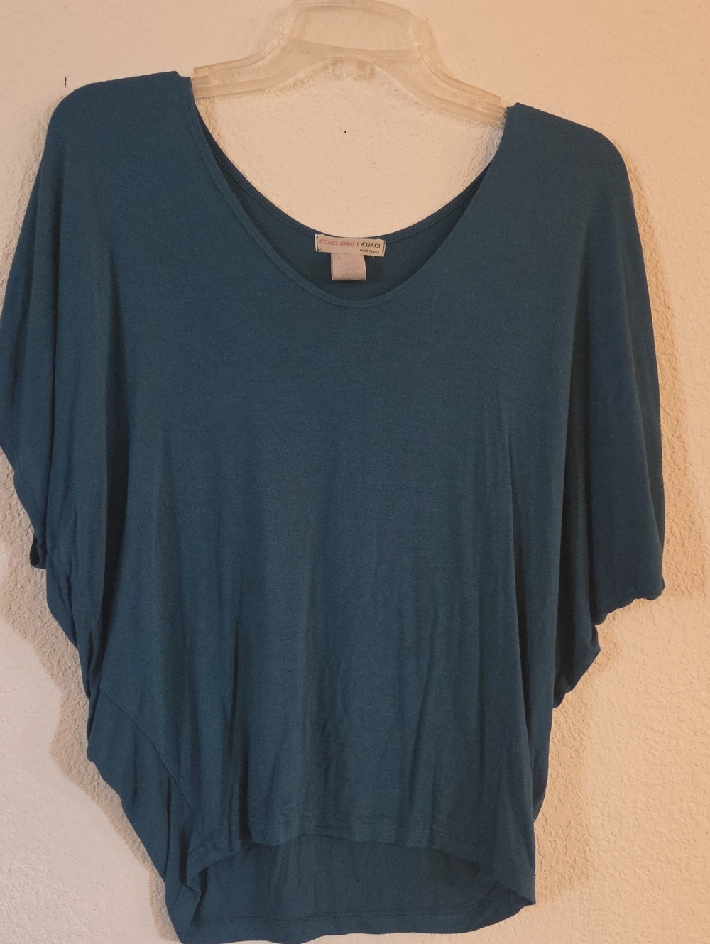 a'gaci Teal Tunic Dolman Top